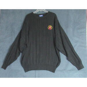 Vintage La Mode Sweater Mens XL Black Cable Knit Maryland Basketball Preppy 00s